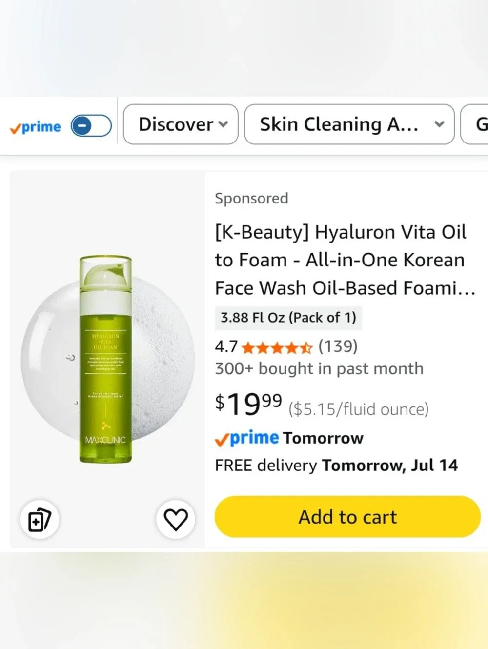MAXCLINIC Hyaluron Vita Oil Foam - Korean Skincare